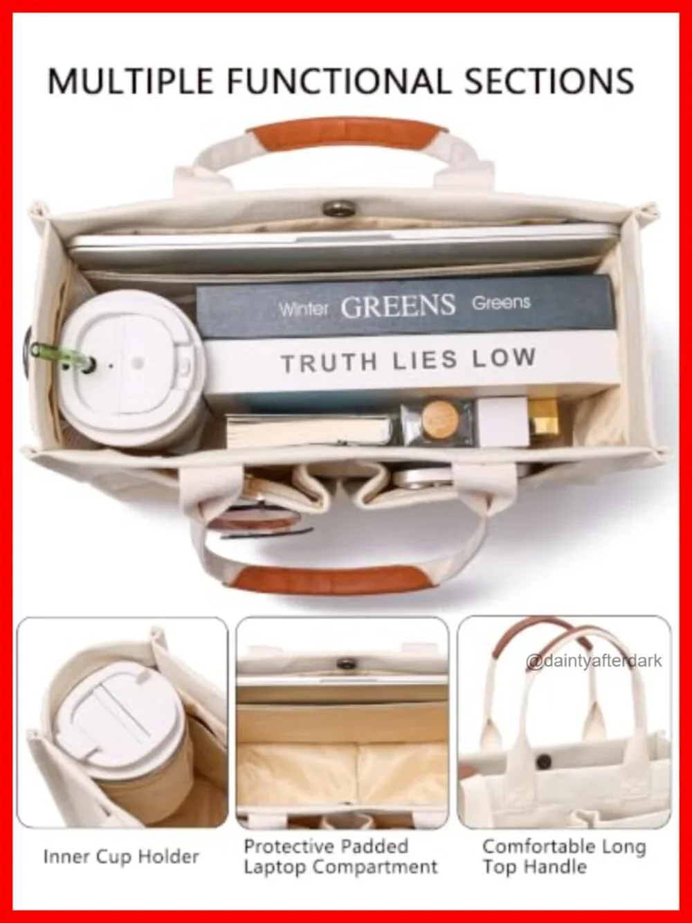 Canvas Tote Bag for Women Large Laptop Work Bag Travel Nurse Teacher Crossbody